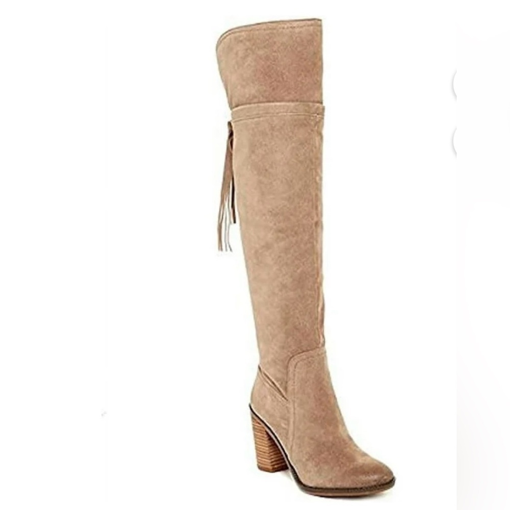Tan suede knee high boots Franco Sarto
